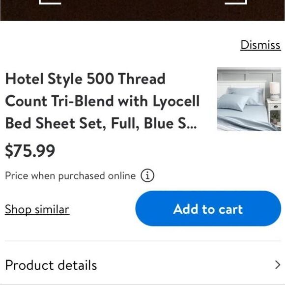 Hotel Style 500 Thread Count Tri-Blend with Lyocell Bed Full Sheet Blue - Picture 6 of 6